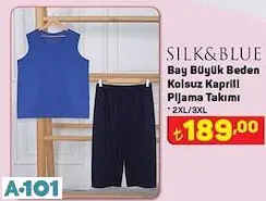 SİLK&BLUE KOLSUZ KAPRİLİ PİJAMA TAKIMI SİLK&BLUE KOLSUZ KAPRİLİ PİJAMA TAKIMI